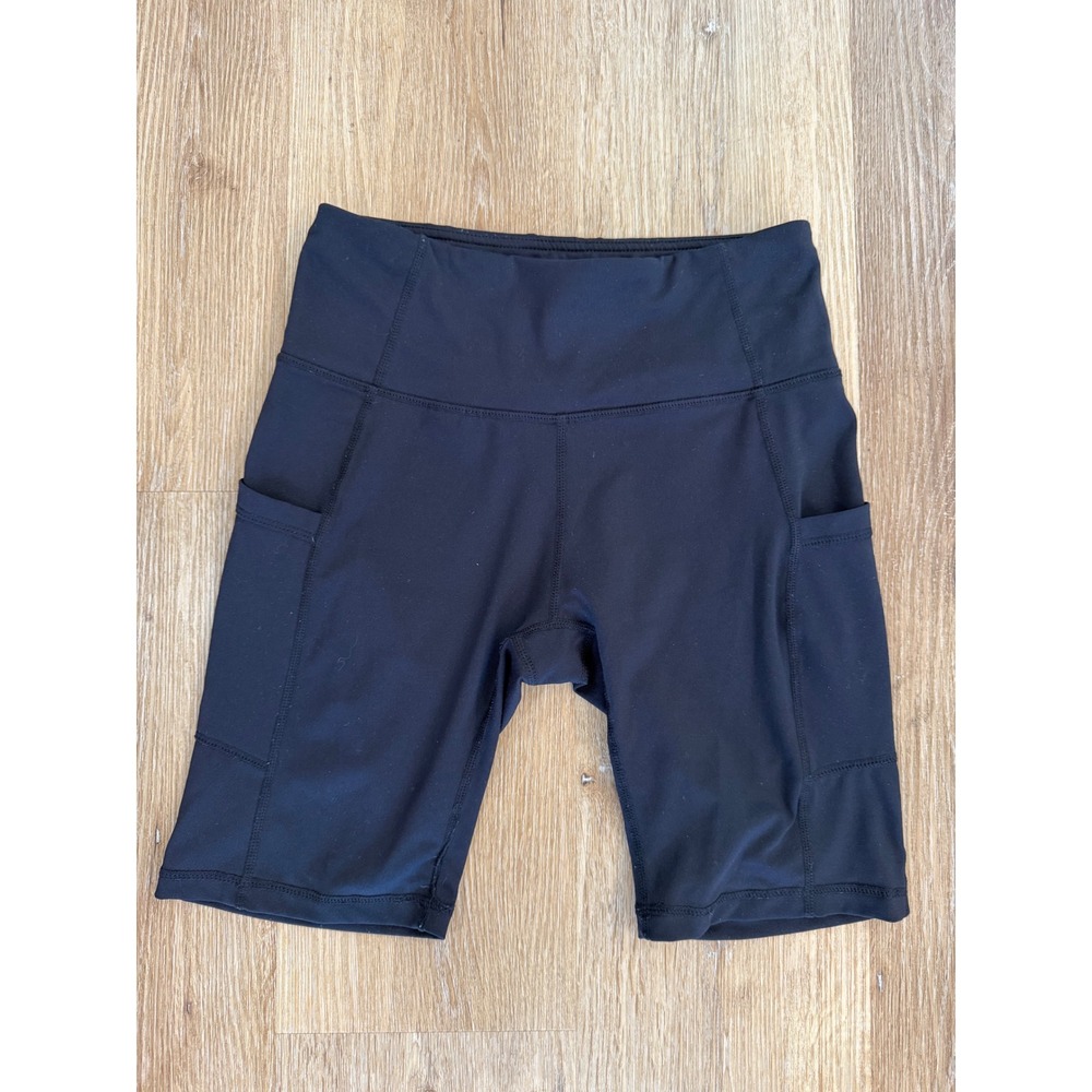 Baleaf Biker Shorts Womens Small Black High Waisted Side Pockets Athletic Yoga